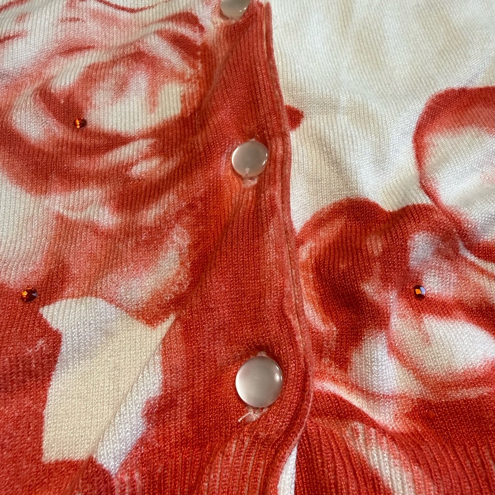 Cyrus Women's Floral Rhinestone Cardigan - Size XL - Picture 3 of 9